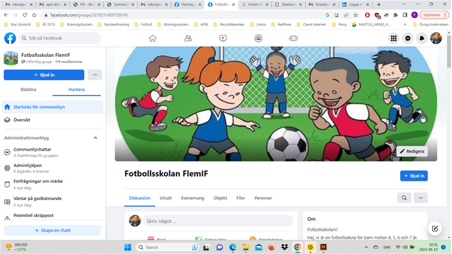 Flemingbergs Idrottsförenings hemsida. 
