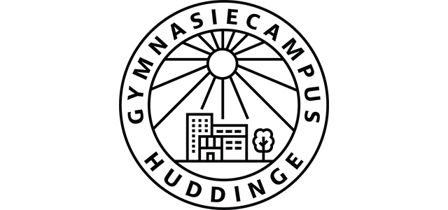 Rund logotyp Gymnasiecampus Huddinge.