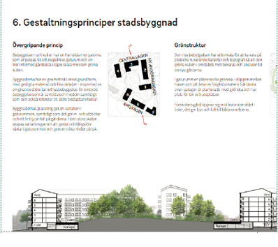 Exempel redovisning av gestaltningsprinciper för kvartersmark.