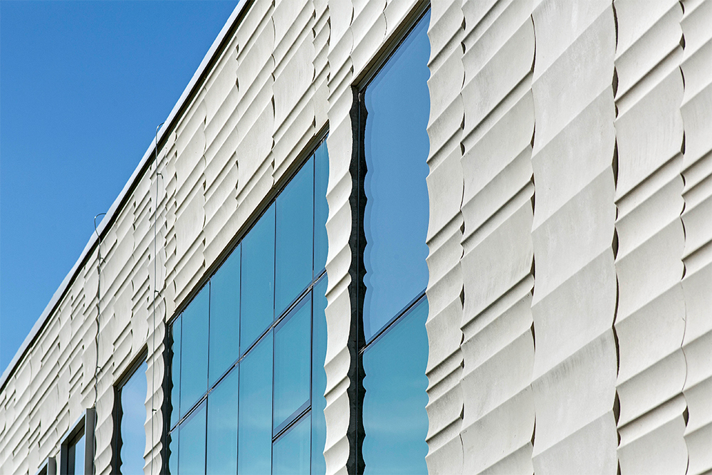 Närbild på exteriör på O-huset. Foto: Håkan Lindgren