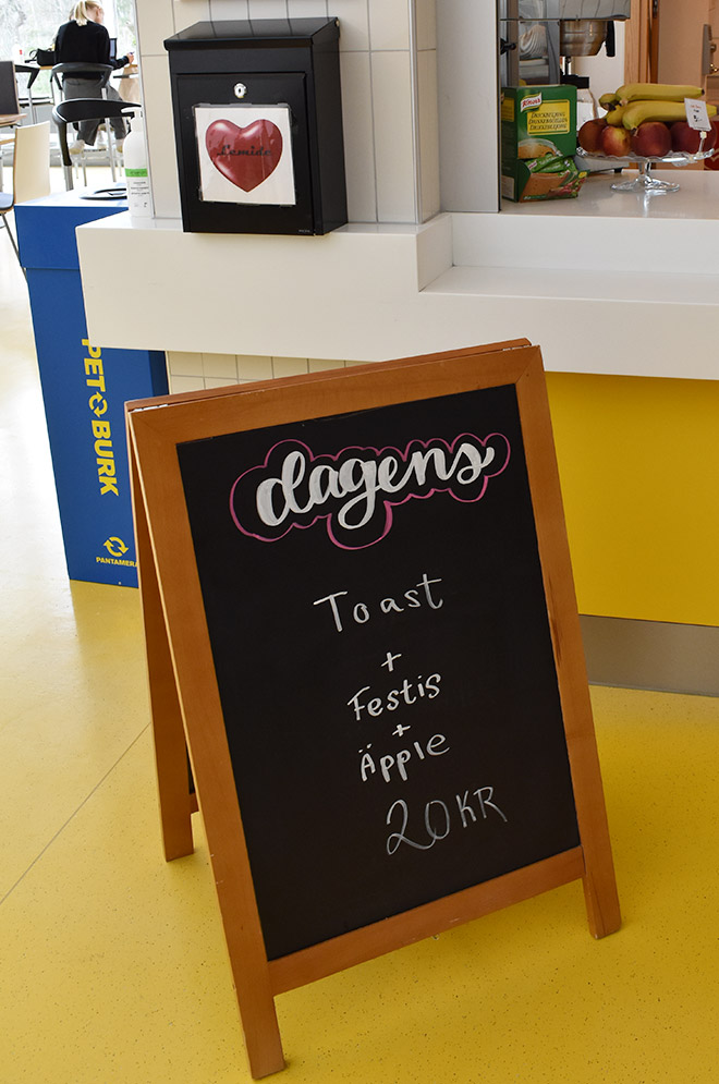 Dagens erbjudande i cafe Östra.