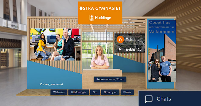 Östra gymnasiets monter på digitala gymnasiemässan