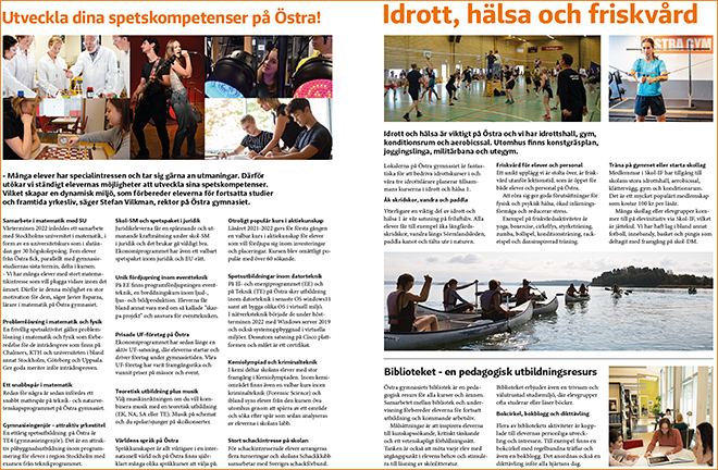 Uppslag idrott och spetsaktiviteter katalogen 2+23/24.