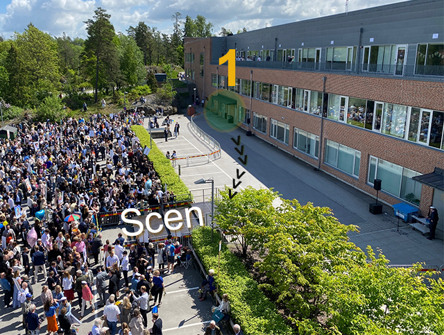 Utspring Östra gymnasiet studentdagen.