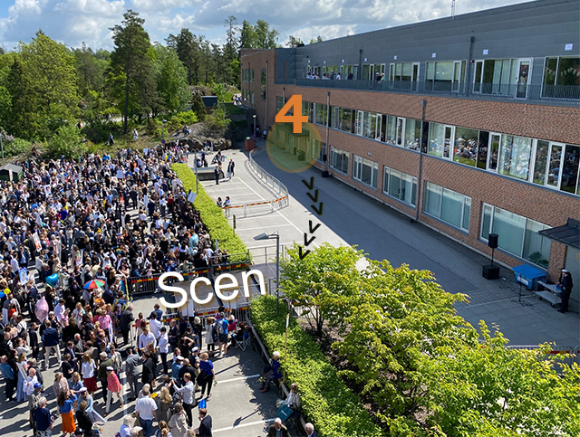 Utspringsområde studentdagen på Östra gymnasiet.