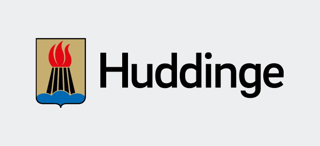Logotyp med symbol i guld och svart ordbild.
