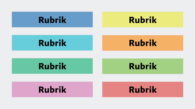 Typografi på färgade ytor.
